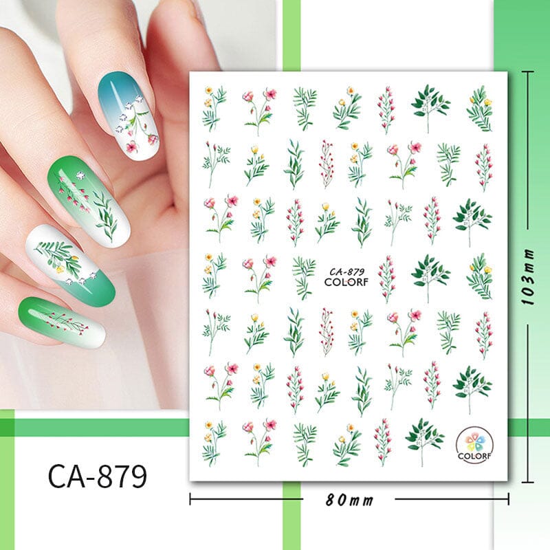Flowers Butterfly Spring Summer 3D Nail Stickers Nail Sticker No Brand CA-879 