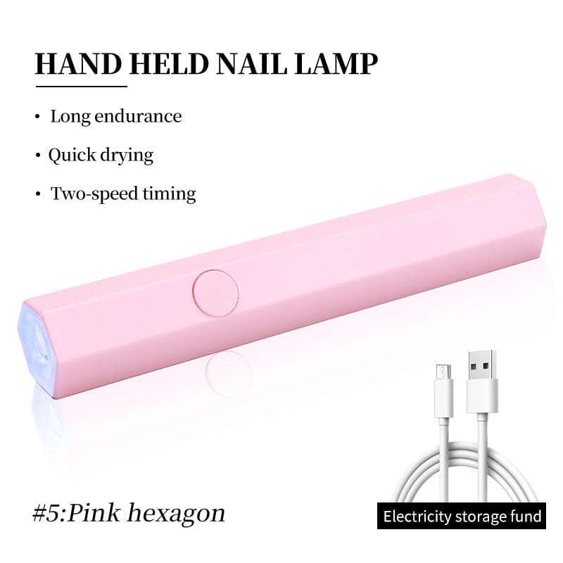 Pink Hexagon Handheld Nail Lamp 3W Tools & Accessories No Brand 