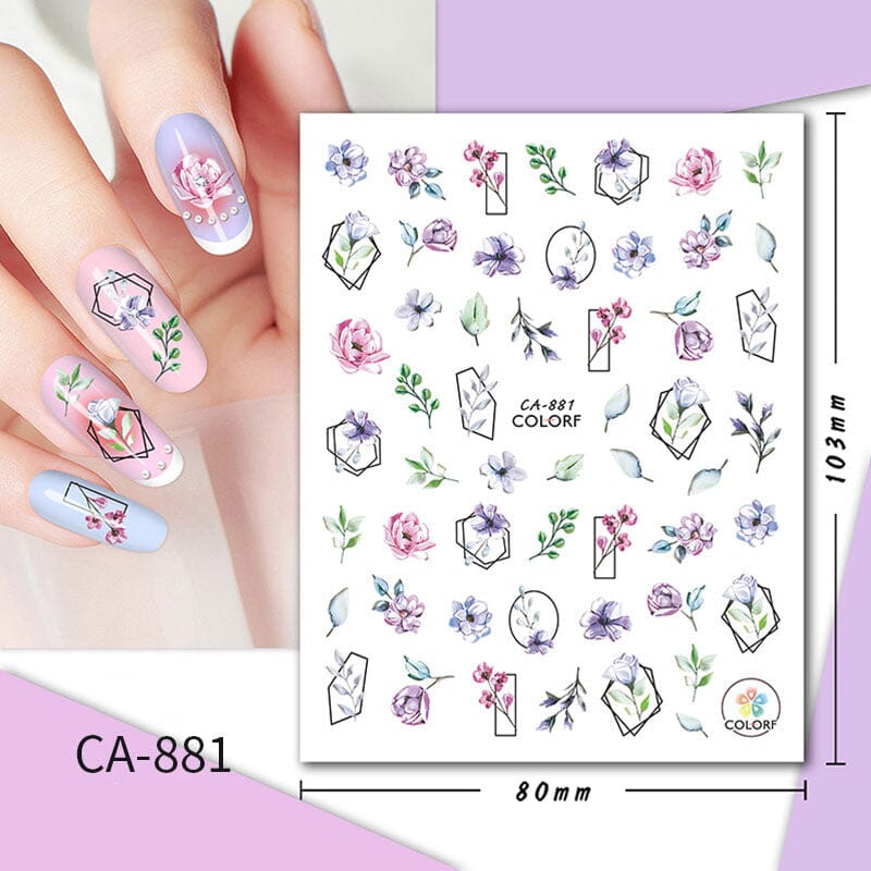Flowers Butterfly Spring Summer 3D Nail Stickers Nail Sticker No Brand CA-881 