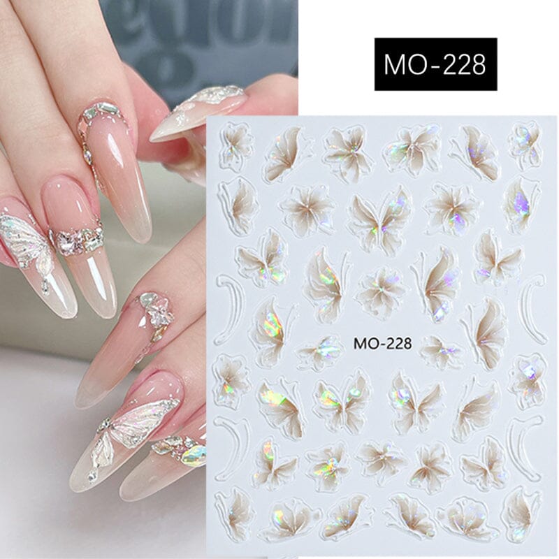 Cherry Butterfly 3D Nail Sticker Nail Sticker No Brand MO-228 