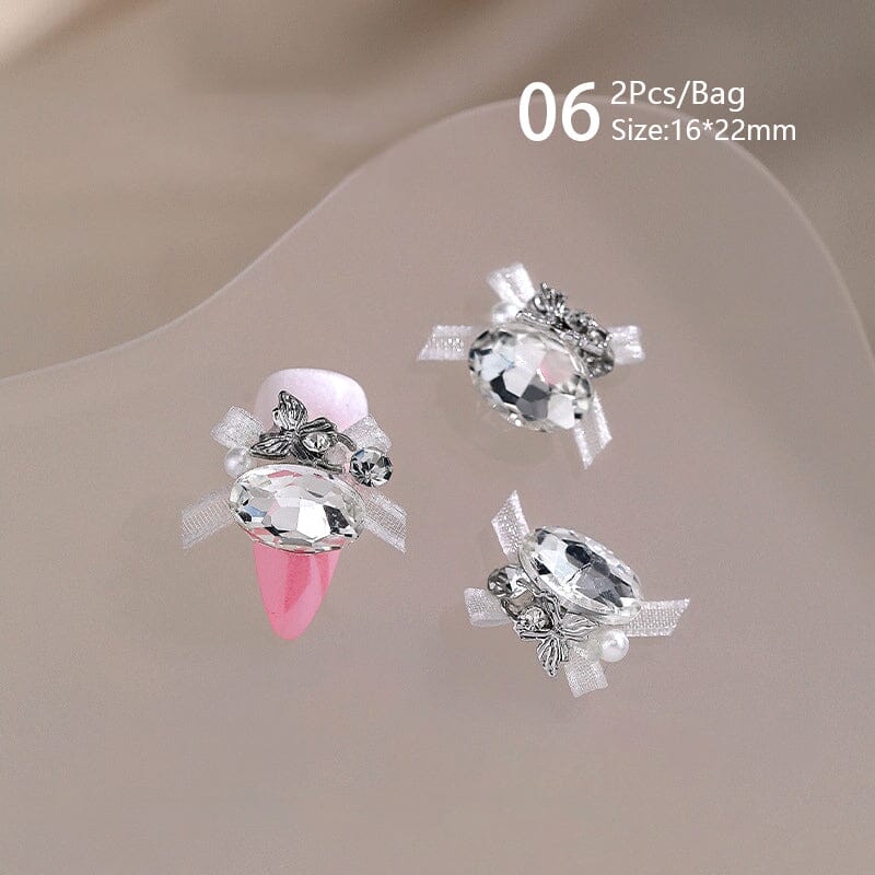 Sparkling Handmade Butterfly Lace Nail Crystal Pile Rhinestones Nail Decoration No Brand 06 