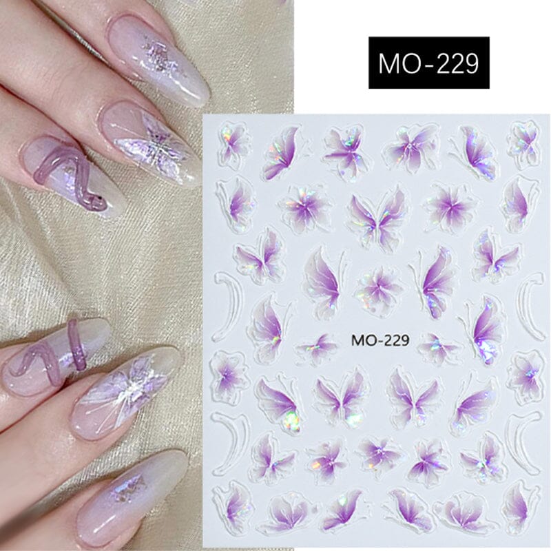 Cherry Butterfly 3D Nail Sticker Nail Sticker No Brand MO-229 