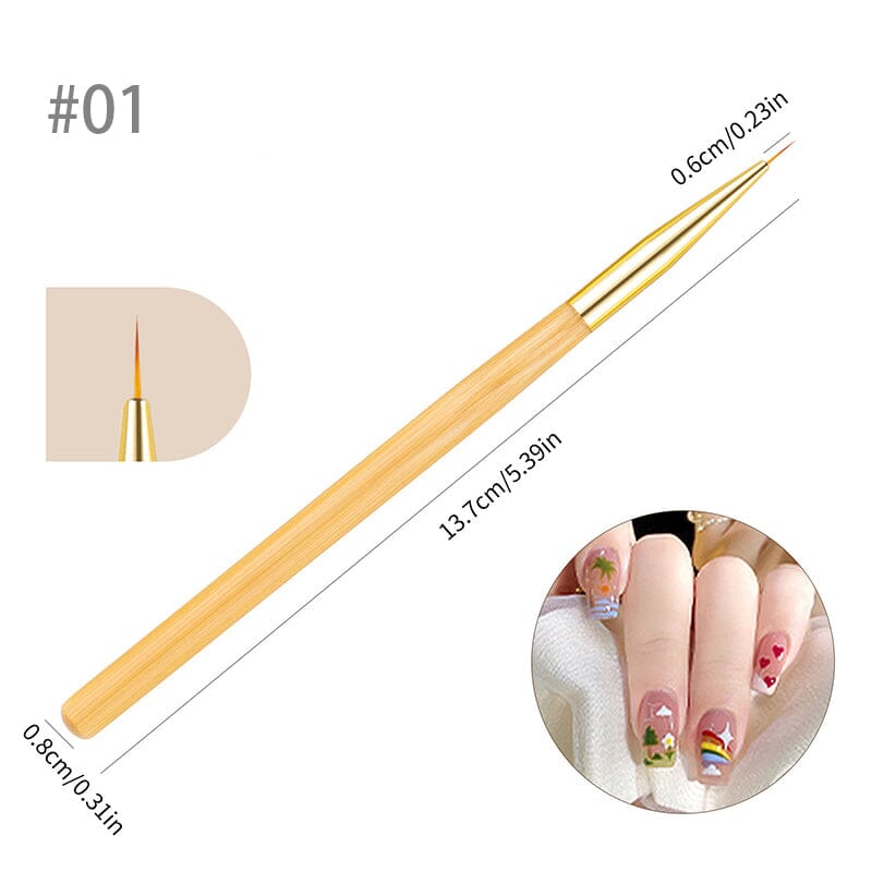 Woodiness Handle Nail Art Brushes Tools & Accessories BORN PRETTY 01 