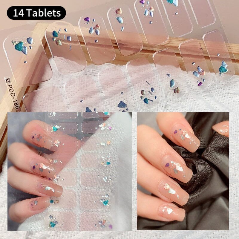 14 Strips Gel Nail Strips Full Cover Nail Stickers Nail Sticker No Brand 04 