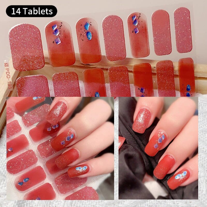 14 Strips Gel Nail Strips Full Cover Nail Stickers Nail Sticker No Brand 08 
