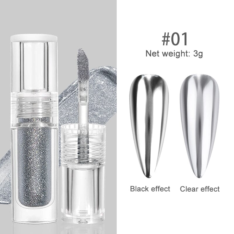 Semi-Solid Magic-Mirror Nail Art Glitter Powder Nail Powder No Brand 01 