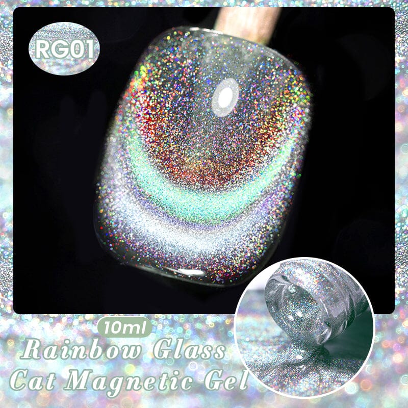 Rainbow Glass Cat Magnetic Gel 10ml Gel Nail Polish BORN PRETTY RG01 