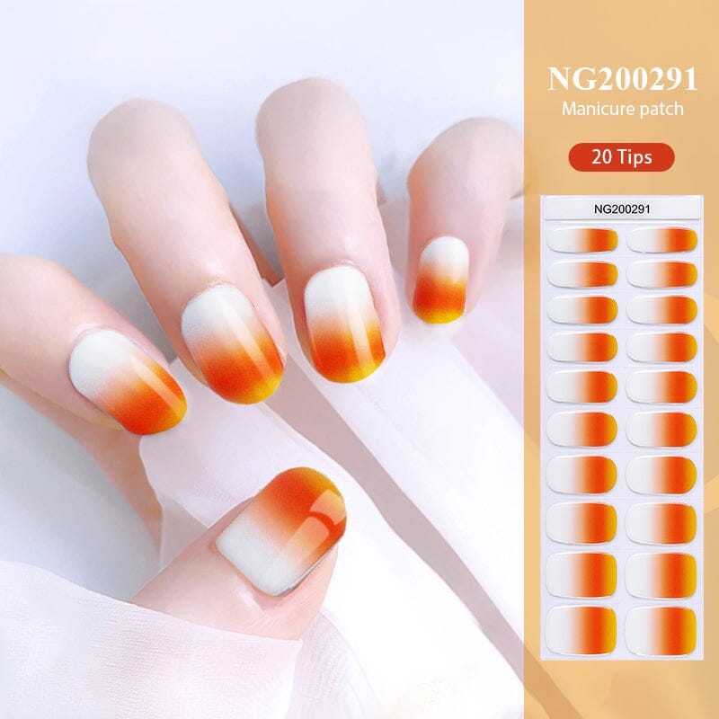 20 Tips Semi Cured Gel Nail Strips NG200291 Nail Sticker BORN PRETTY 