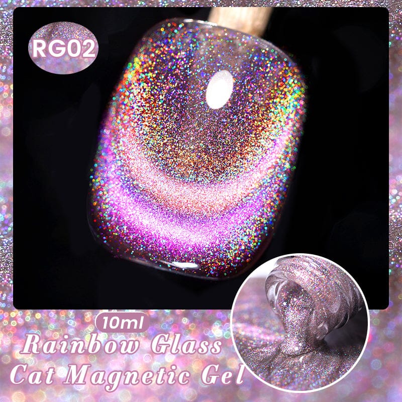 Rainbow Glass Cat Magnetic Gel 10ml Gel Nail Polish BORN PRETTY RG02 