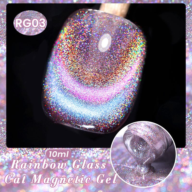 Rainbow Glass Cat Magnetic Gel 10ml Gel Nail Polish BORN PRETTY RG03 