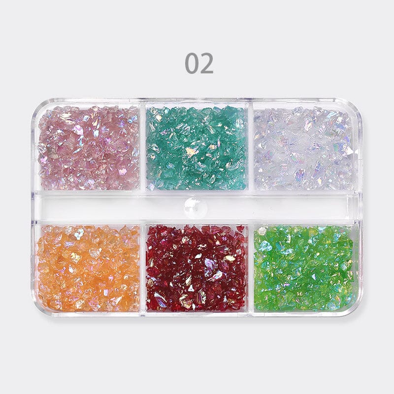 6 Grids Mixed Color Ice Transparent Nail Decorations Nail Decoration No Brand 02 