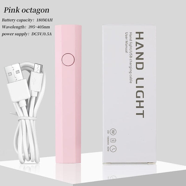 Pink Octagon Handheld Nail Lamp 3W Tools & Accessories No Brand 