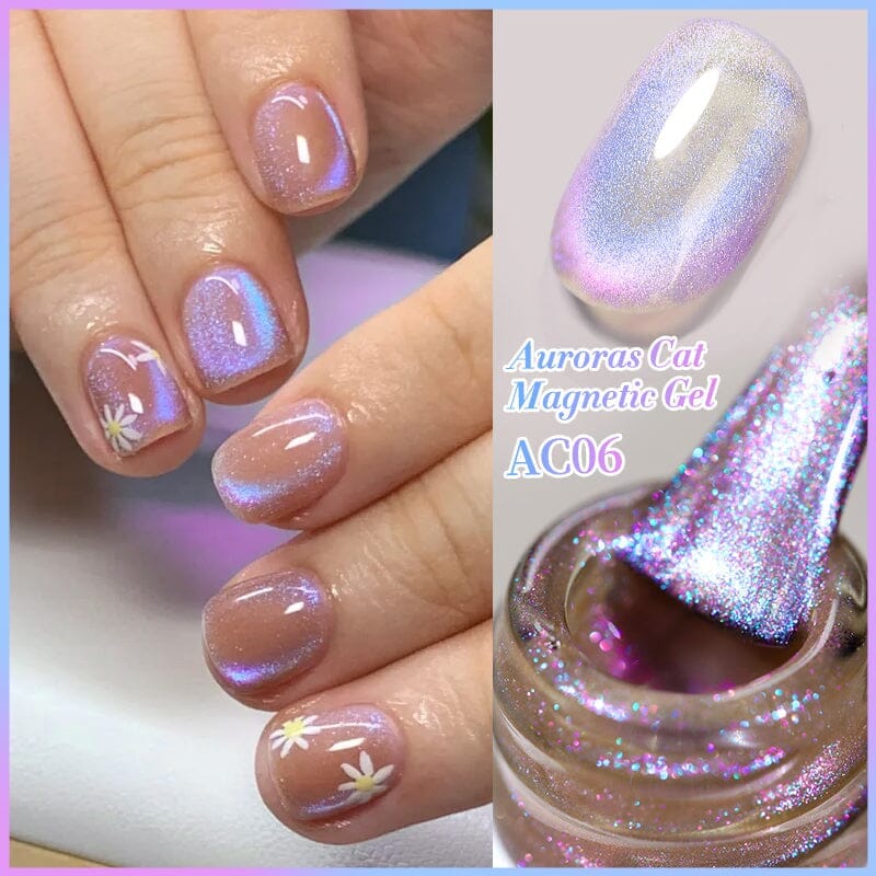 6 Colors Auroras Cat Magnetic Gel 10ml with Strong Magnetic Stick Gel Nail Polish BORN PRETTY 