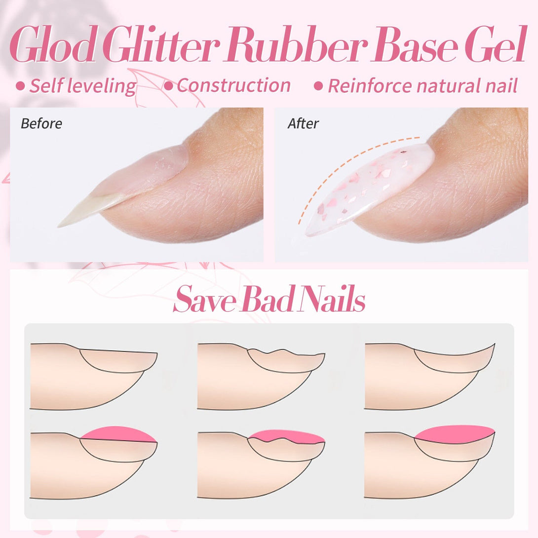 Glitter Rubber Base Gel 10ml 02 Gel Nail Polish BORN PRETTY 