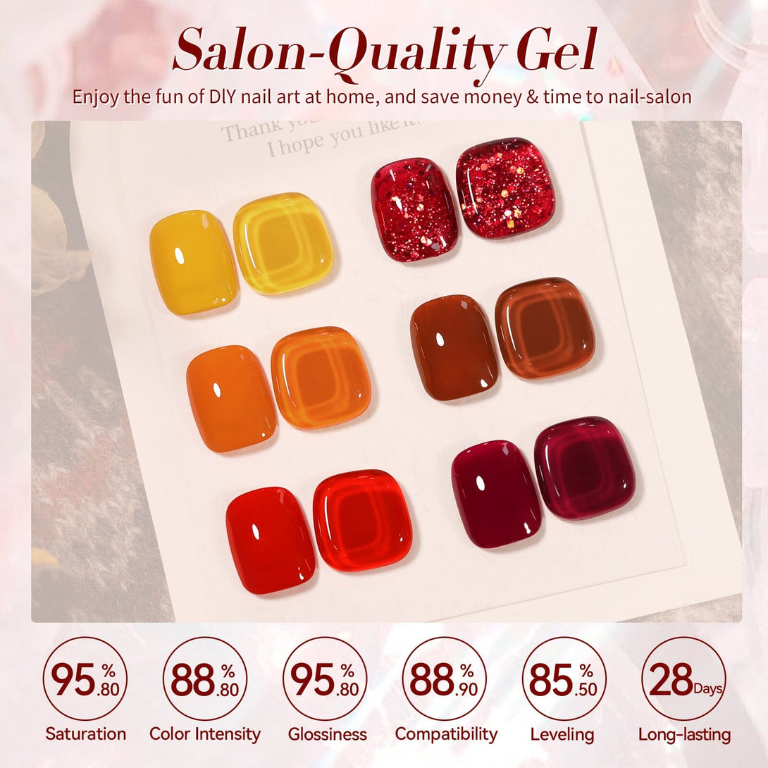 6 Colors Gel Polish Set Honey Caramel 7ml Gel Nail Polish BORN PRETTY 