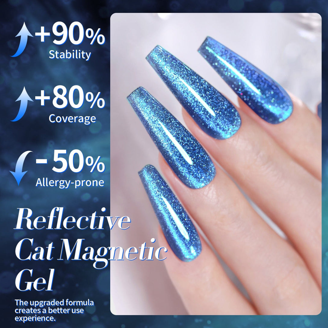 Blue Reflective Cat Magnetic Gel Polish 15ml Gel Nail Polish BORN PRETTY 