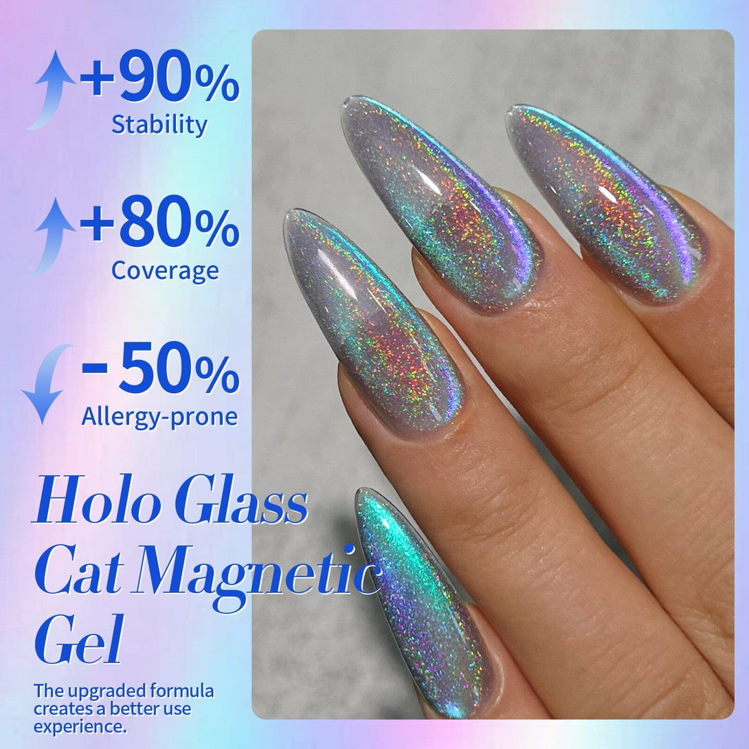 15ml Holo Glass Cat Magnetic Gel-Blue Gel Nail Polish BORN PRETTY 