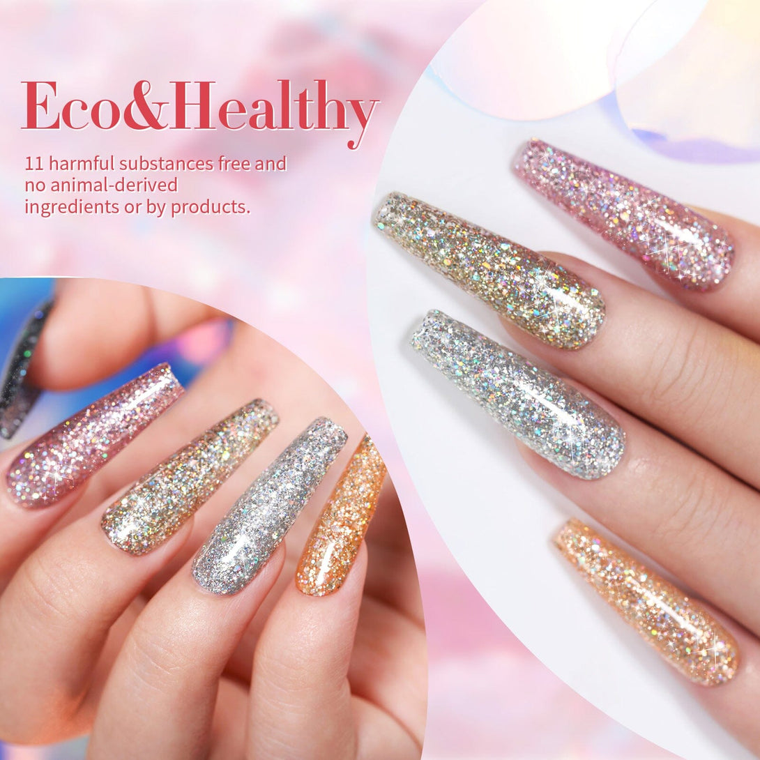 SET 6 BARATTOLI PORPORINA GLITTER NAIL ART GRANA FINE BRILLANTINI