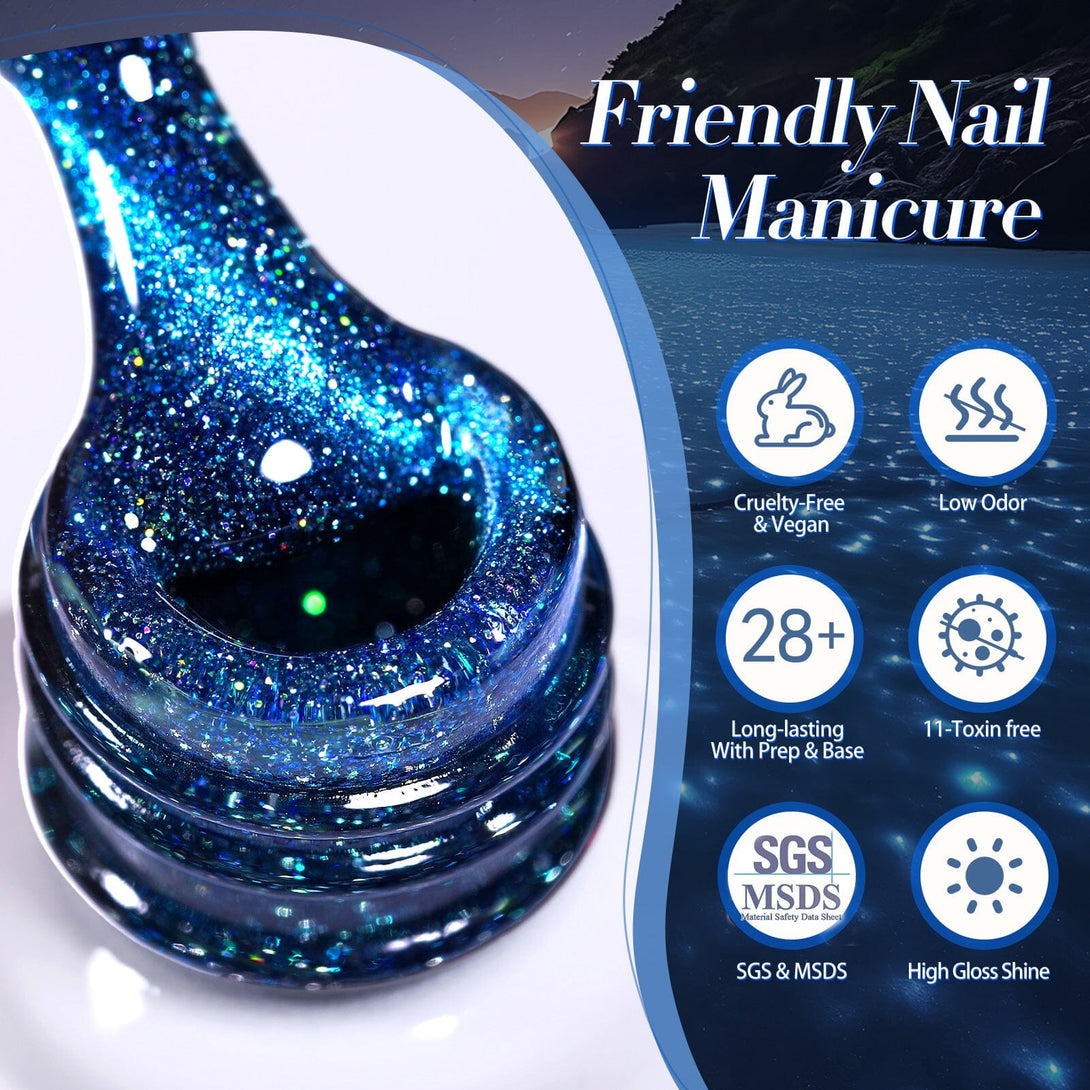 Blue Reflective Cat Magnetic Gel Polish 15ml Gel Nail Polish BORN PRETTY 