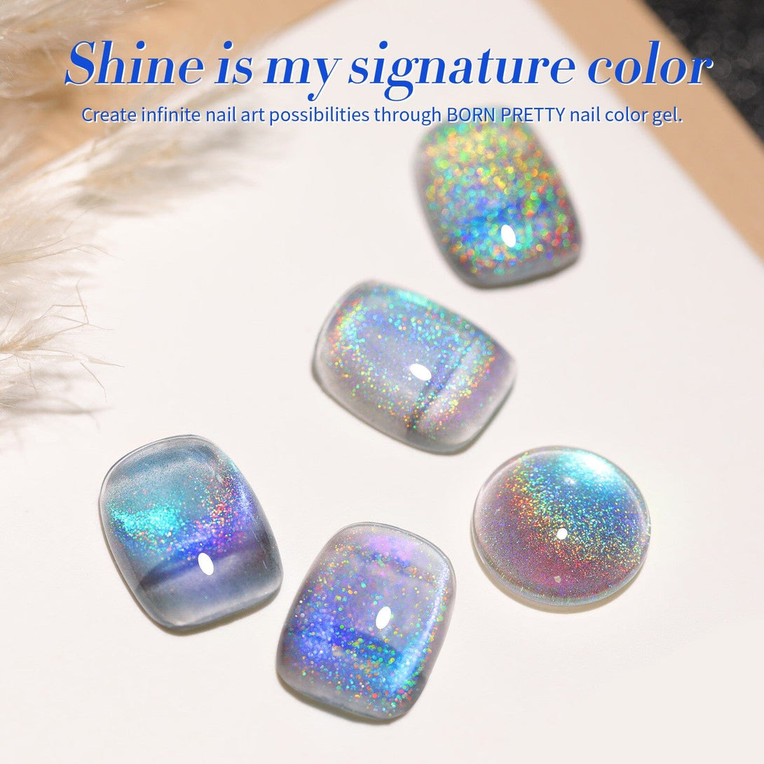 15ml Holo Glass Cat Magnetic Gel-Blue Gel Nail Polish BORN PRETTY 