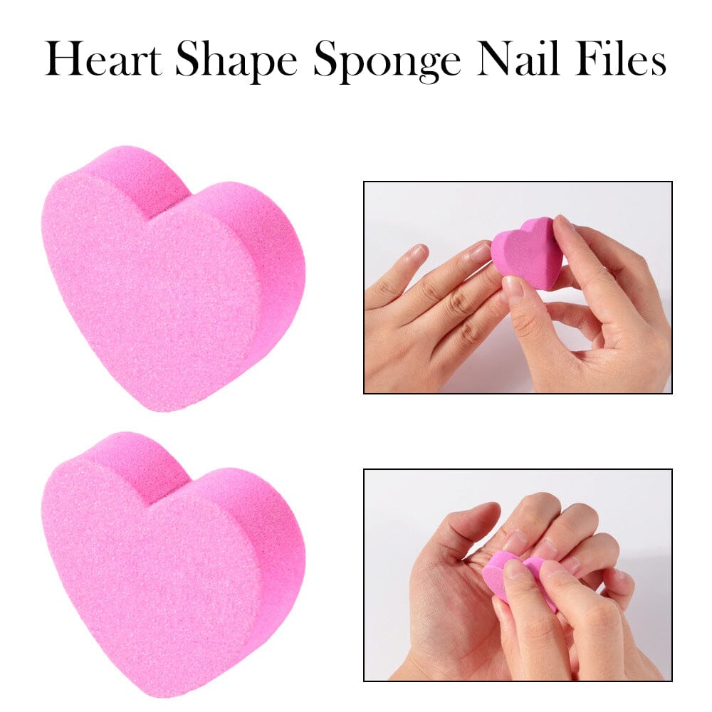 Heart Shape Sponge Nail Files Washable Tools & Accessories BORN PRETTY 