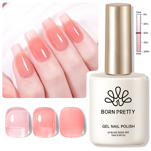 X-Jelly Gel HEMA FREE Semi Jelly Gel Nude #08 15ml Gel Nail Polish BORN PRETTY 