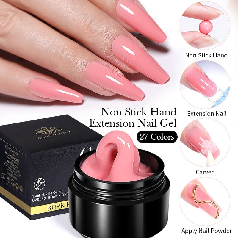 Soft Pink Non Stick Hand Extension Nail Gel 15ml NSG10 Gel Nail Polish BORN PRETTY 