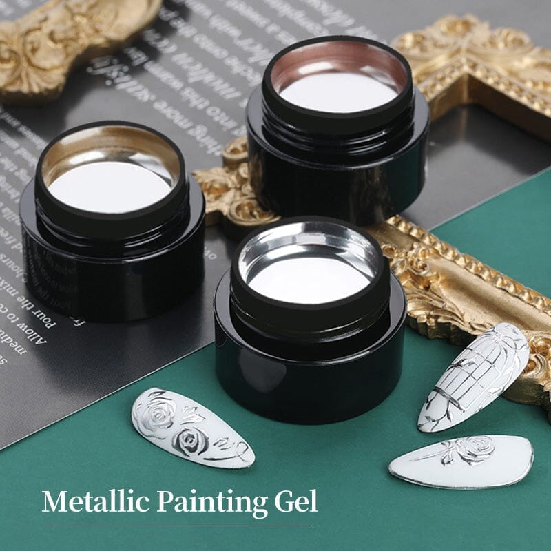 【All Under $9.99】3 Colors Metallic Drawing Gel (Gold, Silver, Rosegold) Gel Nail Polish BORN PRETTY 