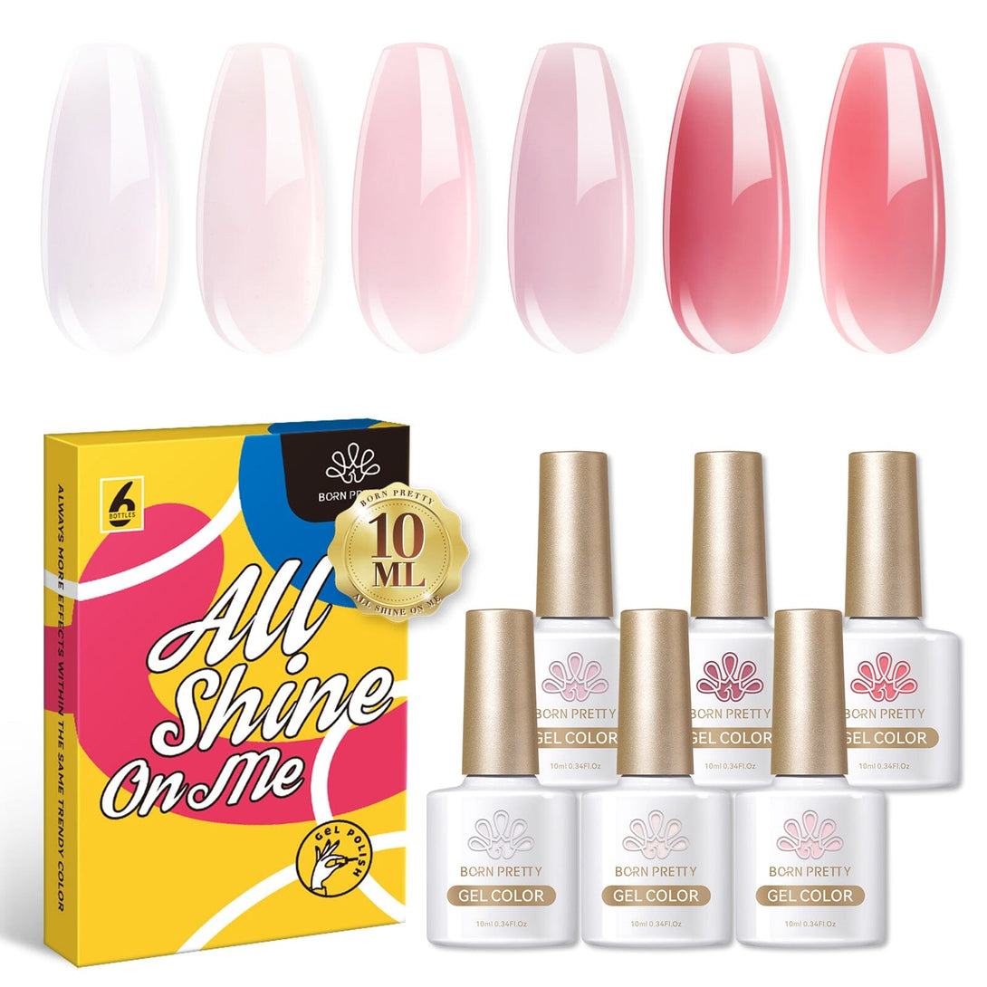 Jelly Pink Forever - 6 Colors Jelly Gel Polish Set 10ml Kits & Bundles BORN PRETTY 