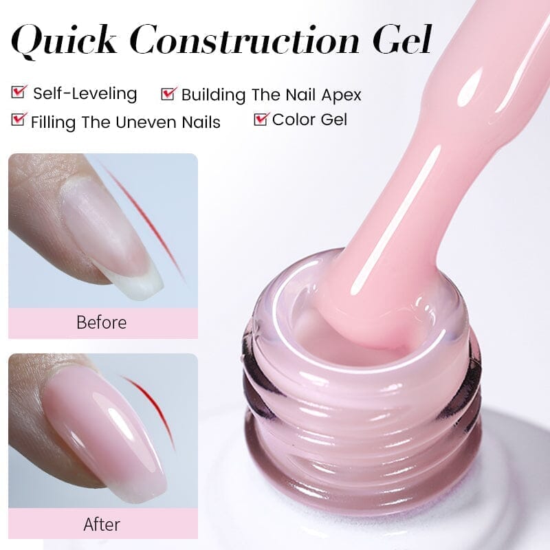 Nude Glitter Quick Construction Nail Gel QC12 10ml Gel Nail Polish BORN PRETTY 