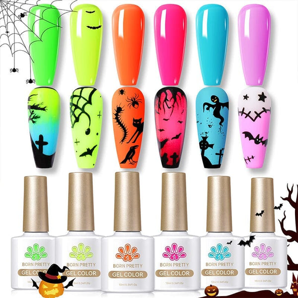 6 Colors Neon Gel Polish Set 10ml Gel Nail Polish BORN PRETTY 