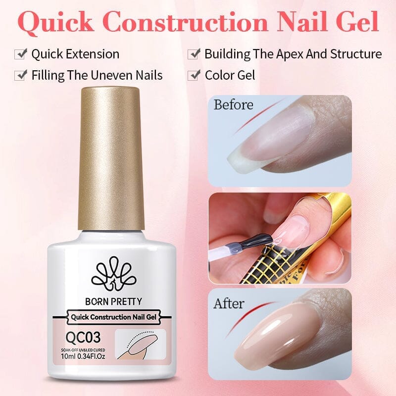 Nude Color Quick Construction Nail Gel QC15 10ml Gel Nail Polish BORN PRETTY 