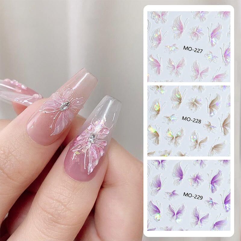 Cherry Butterfly 3D Nail Sticker Nail Sticker No Brand 