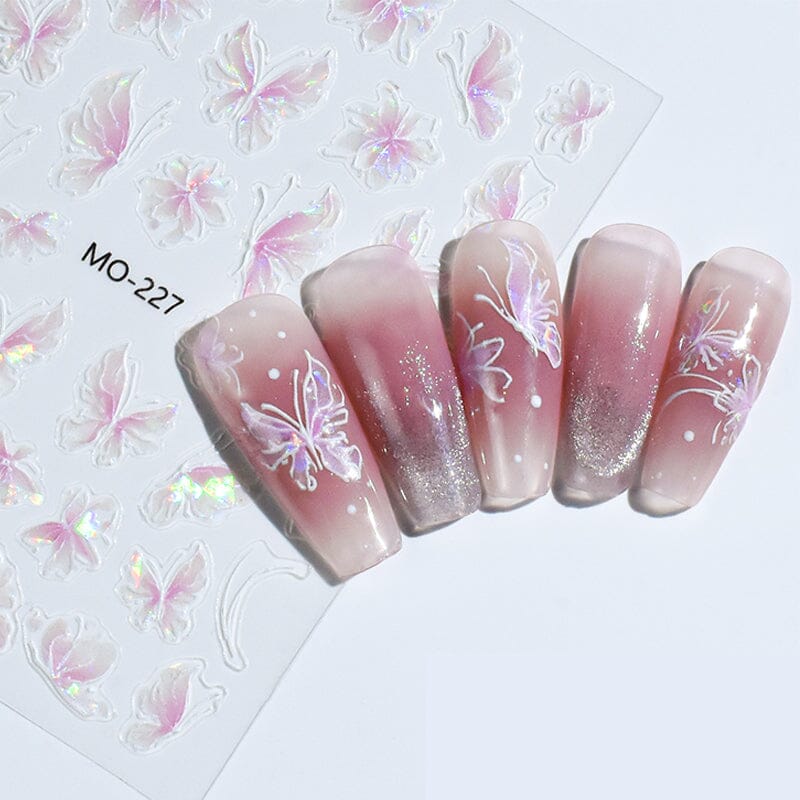 Cherry Butterfly 3D Nail Sticker Nail Sticker No Brand 