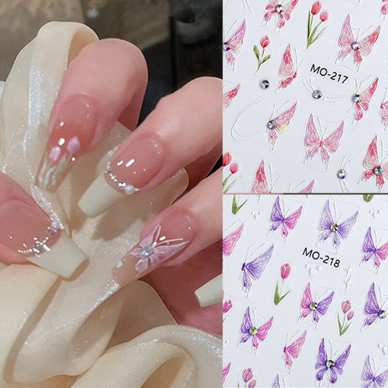 Cherry Butterfly 3D Nail Sticker Nail Sticker No Brand 