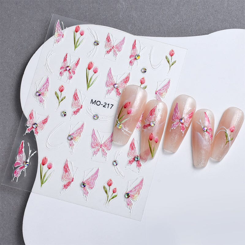 Cherry Butterfly 3D Nail Sticker Nail Sticker No Brand 