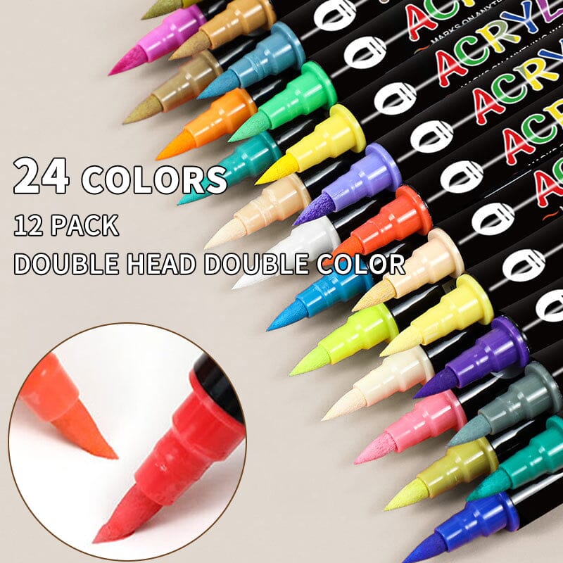 12pcs Double Head Nail Drawing Graffiti Pen (24 Colors) Tools & Accessories BORN PRETTY 