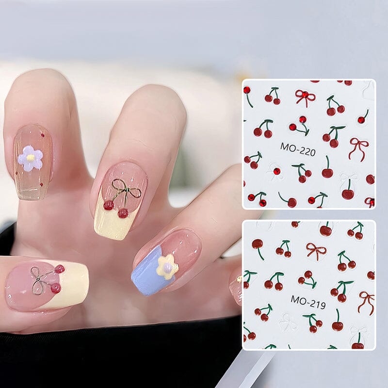 Cherry Butterfly 3D Nail Sticker Nail Sticker No Brand 