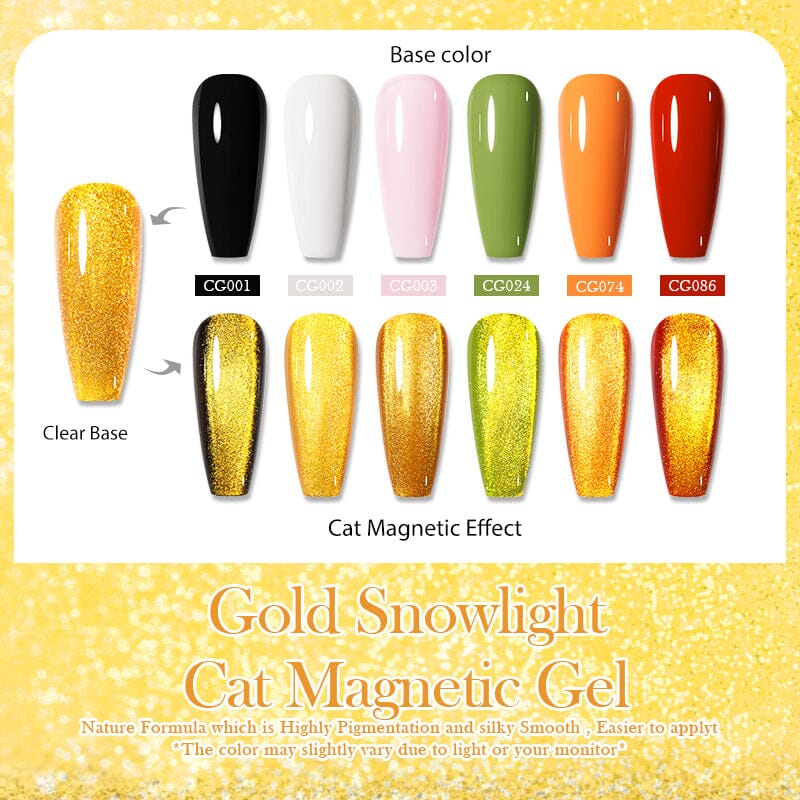 Gold Snowlight Cat Magnetic Gel 10ml Gel Nail Polish BORN PRETTY 