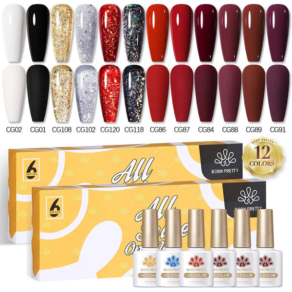 12 Colors Classic Gel Polish Set 10ml Gel Nail Polish BORN PRETTY 