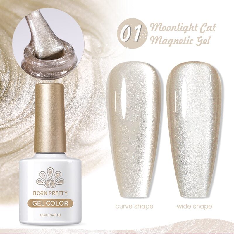 Moonlight Cat Magnetic Gel Polish 10ml Gel Nail Polish BORN PRETTY 01 
