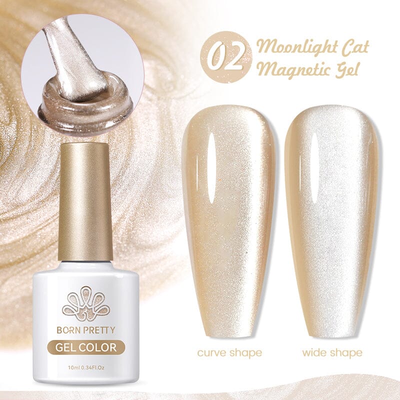 Moonlight Cat Magnetic Gel Polish 10ml Gel Nail Polish BORN PRETTY 02 