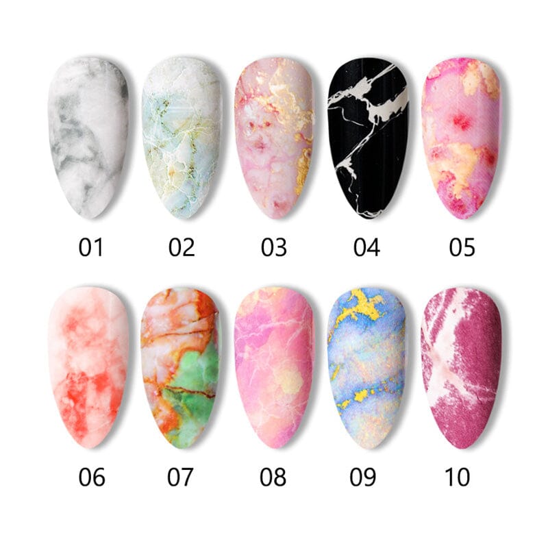 10pcs Marble Nail Foil Stickers DIY Nails BORN PRETTY 