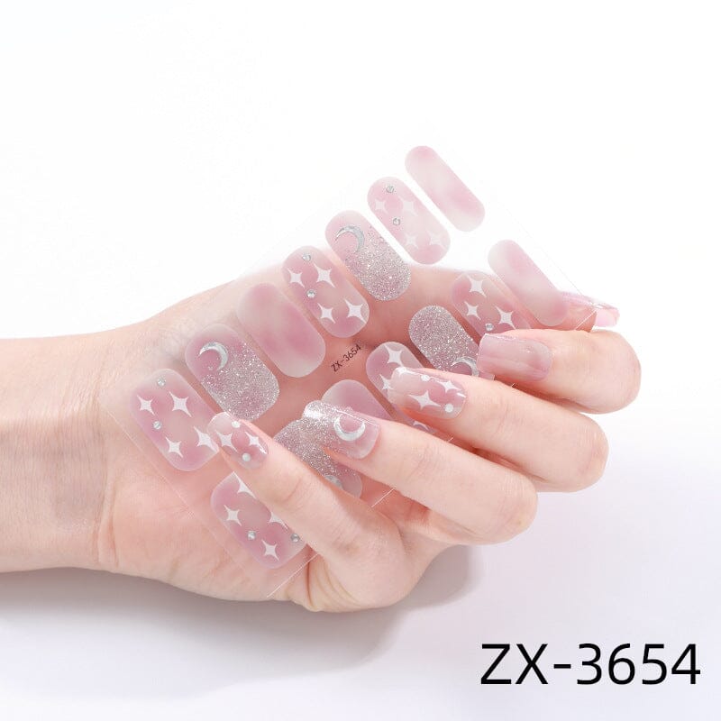 14pcs Semi Cured Gel Nail Strips ZX-3654 Nail Sticker BORN PRETTY 