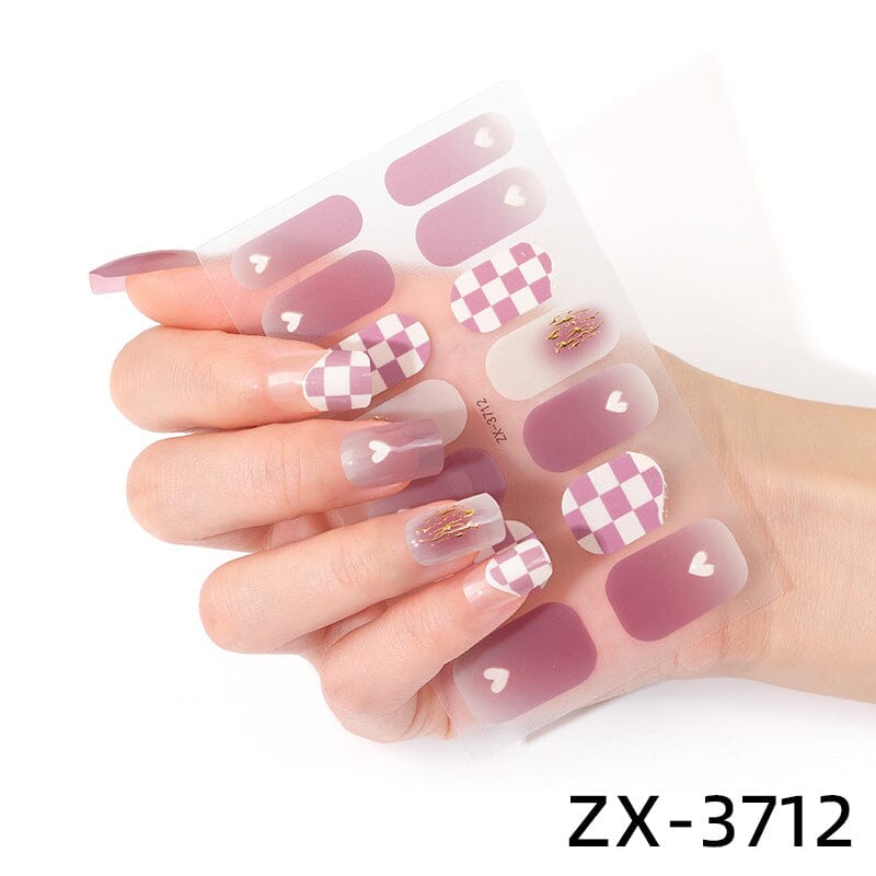 14pcs Semi Cured Gel Nail Strips ZX-3712 Nail Sticker BORN PRETTY 