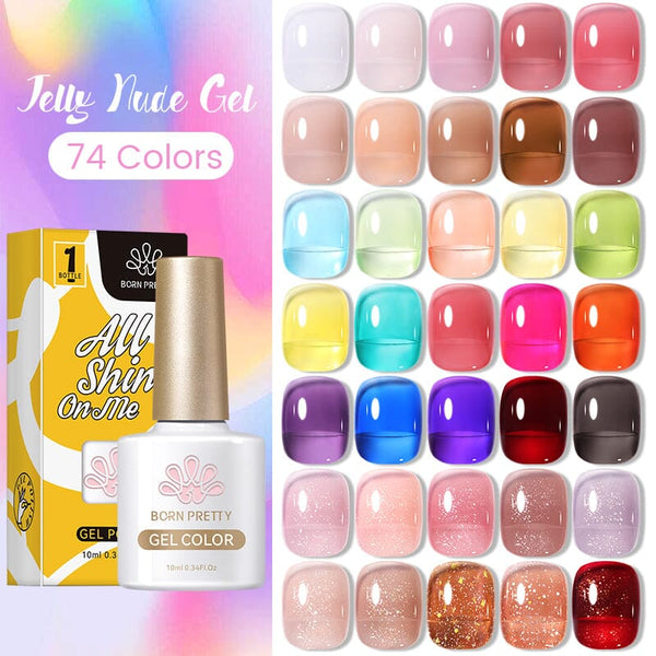 74 Colors Set Jelly Nude Gel Polish 10ml Kits & Bundles BORN PRETTY 