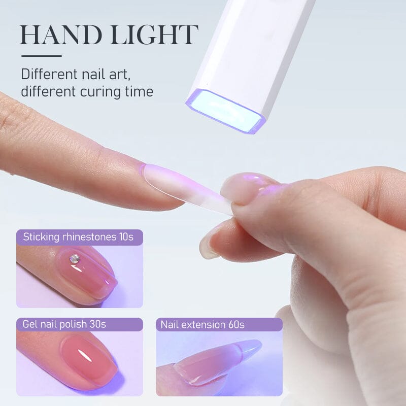 White USB Mini Hand Light UV LED Nail Lamp Portable Cordless Rechargeable Nail Dryer Tools & Accessories BORN PRETTY 