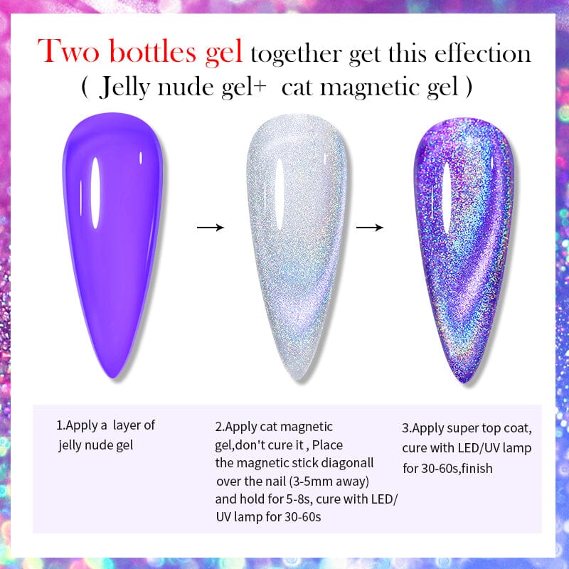 Holo Cat Magnetic Gel 10ml Gel Nail Polish BORN PRETTY 