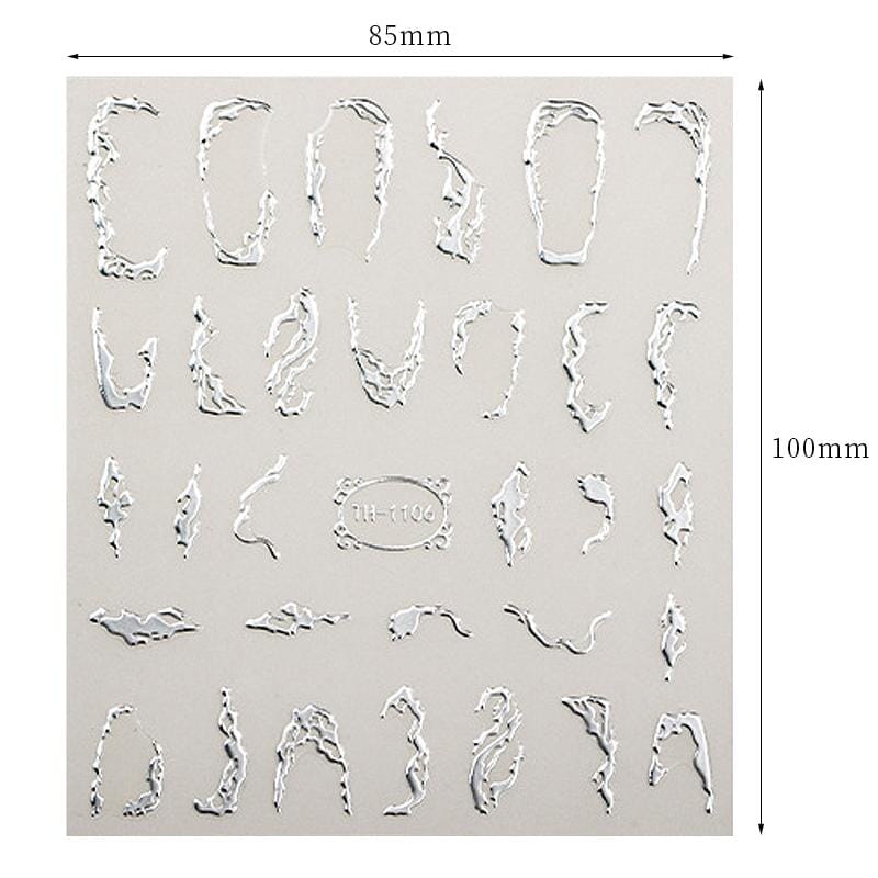 Silver 3D Nail Sticker DIY Nails BORN PRETTY 