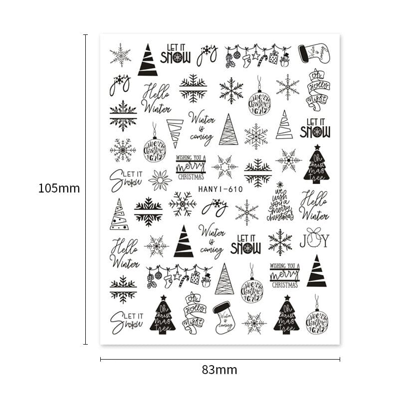 Holiday Christmas Snowflake 3D Nail Sticker Nail Sticker BORN PRETTY 